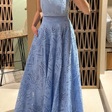 Larissa™ Set: Vyšívaný Top a Maxi Sukňa s Vysokým Pásom