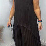 Sherry™ Midi Plissé Šaty s Širokými Nohavicami - Sada