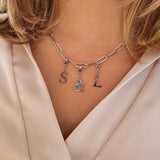 Toi & Moi Necklace - Silver with Zirconia