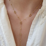 Y-Shaped Baby AGATA Necklace - Gold