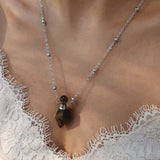 Strieborný náhrdelník s fľaštičkou z prírodného kameňa Tiger Eye