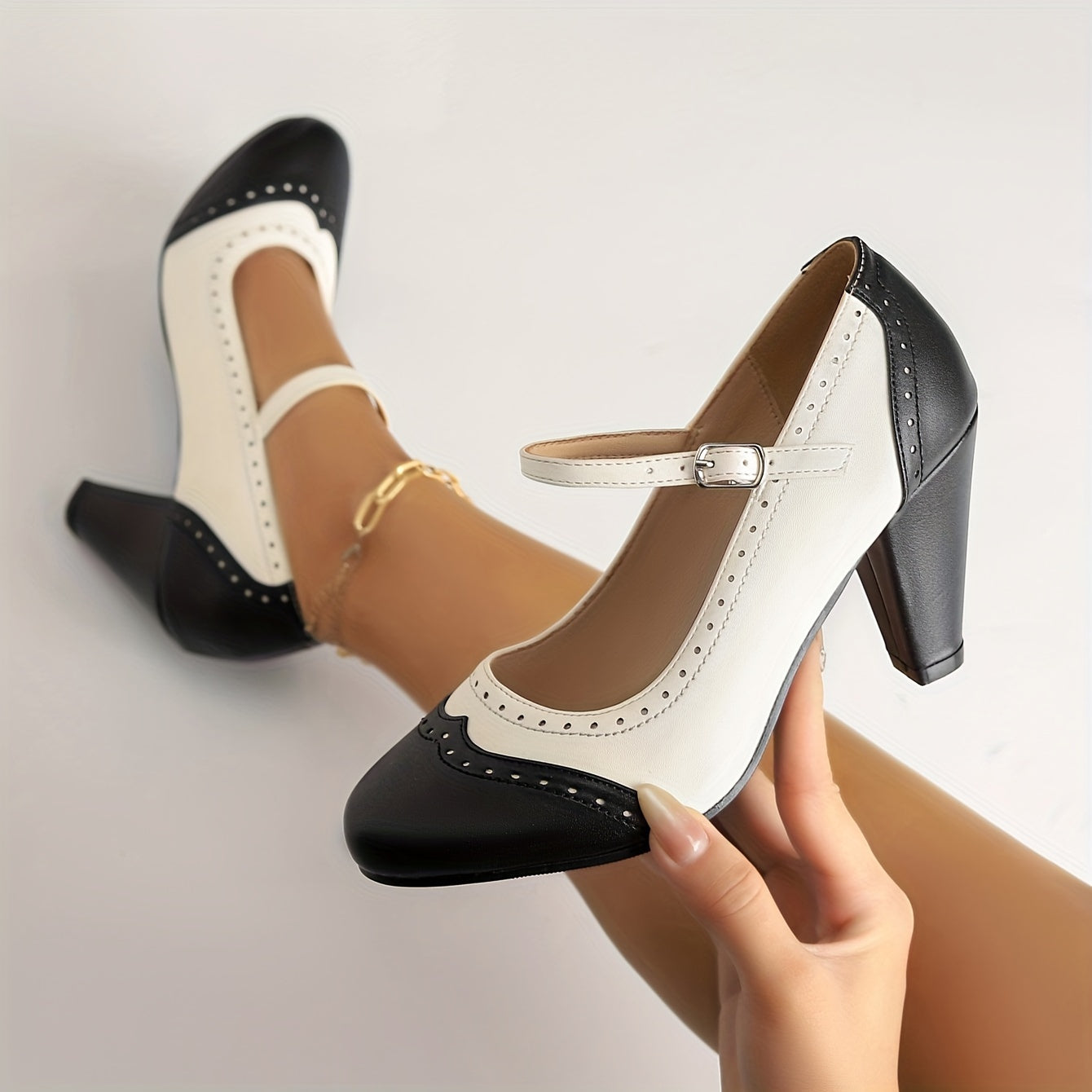 Amy™ | Elegantné dvojfarebné lodičky s pohodlným opätkom