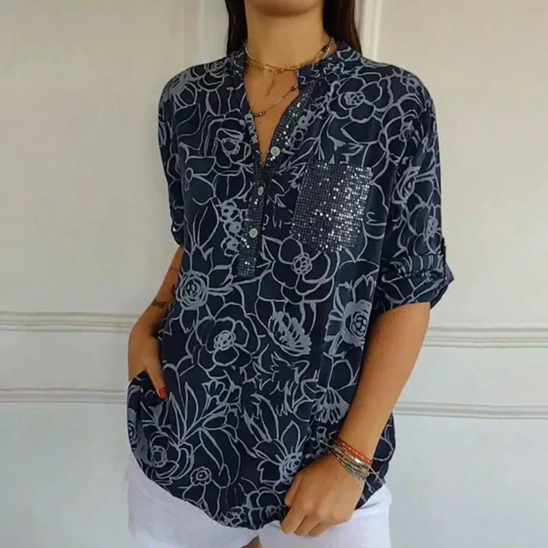 Coralie™ — Elegantná blúzka s sofistikovanou potlačou