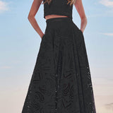 Larissa™ Set: Vyšívaný Top a Maxi Sukňa s Vysokým Pásom