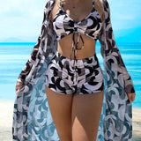 Laluna® | Trojdielny bikini set s potlačou
