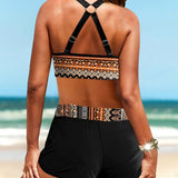 Maryan - Bikiny s geometrickým vzorom a vysokým elastickým pásom