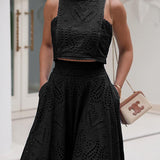 Larissa™ Set: Vyšívaný Top a Maxi Sukňa s Vysokým Pásom