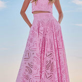 Larissa™ Set: Vyšívaný Top a Maxi Sukňa s Vysokým Pásom