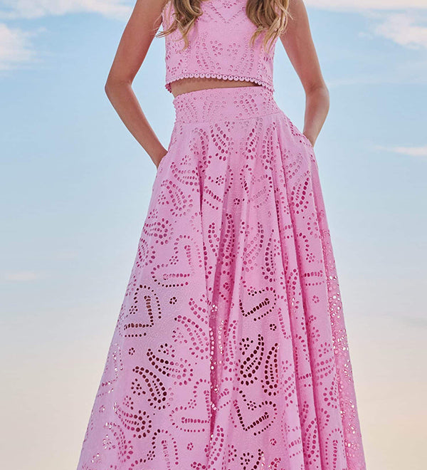 Larissa™ Set: Vyšívaný Top a Maxi Sukňa s Vysokým Pásom
