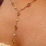 Necklace with Nautical Chain and Freshwater Pearls