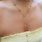 Necklace with Nautical Chain and Freshwater Pearls