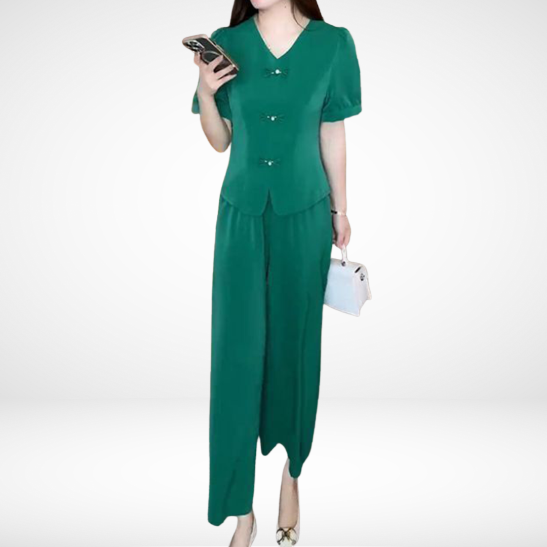 Elegantný Dvojdielny Set Elsie™ s Krátkym Rukávom