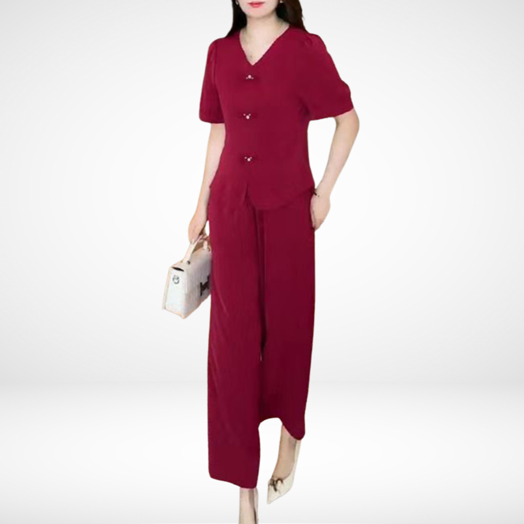 Elegantný Dvojdielny Set Elsie™ s Krátkym Rukávom