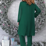 Plus-Size Dámsky Set s Kvalitnou Vyšívkou