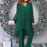 Plus-Size Dámsky Set s Kvalitnou Vyšívkou
