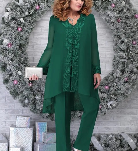 Plus-Size Dámsky Set s Kvalitnou Vyšívkou