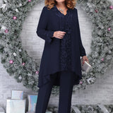 Plus-Size Dámsky Set s Kvalitnou Vyšívkou