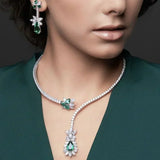 Retro Emerald Bloom Necklace