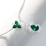 Retro Emerald Bloom Necklace