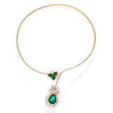 Retro Emerald Bloom Necklace