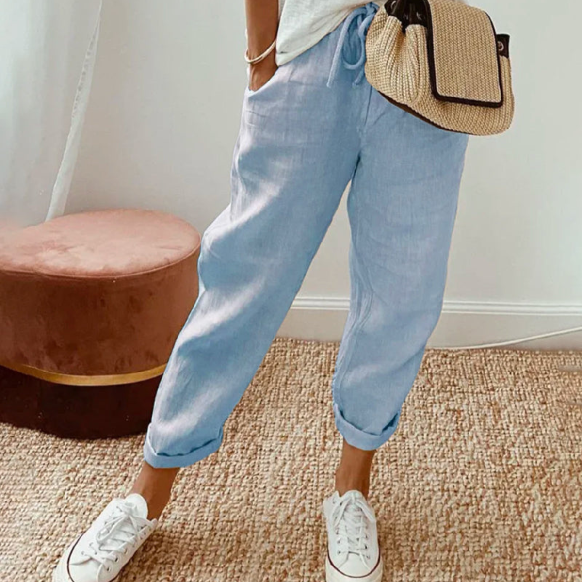DELACROIX | Elegant Cotton Trousers