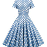 Ružové Pin Up Šaty v Modro-Bielej Kombinácii