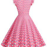 Ružové Pin Up Šaty s Čipkovými Detailmi