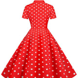 Ružové 50. rokové pin-up šaty s bodkami