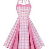 Ružový Vichy Pin-Up Rúcho
