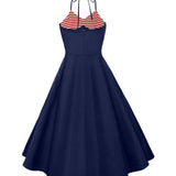 Rockabilly Dress in Blue, White, and Red
