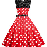 Rockabilly Šaty v Červenej a Čiernej Farbe