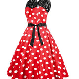 Rockabilly Šaty v Červenej a Čiernej Farbe