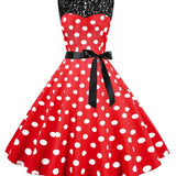 Rockabilly Šaty v Červenej a Čiernej Farbe