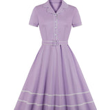 Vintage Plus Size 1950s Dress with Buttons