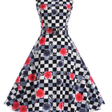 Retro Damier Pin-Up Dress
