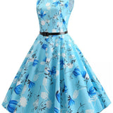 Retro bezrukávové Rockabilly šaty