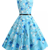 Retro bezrukávové Rockabilly šaty