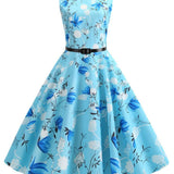 Retro bezrukávové Rockabilly šaty