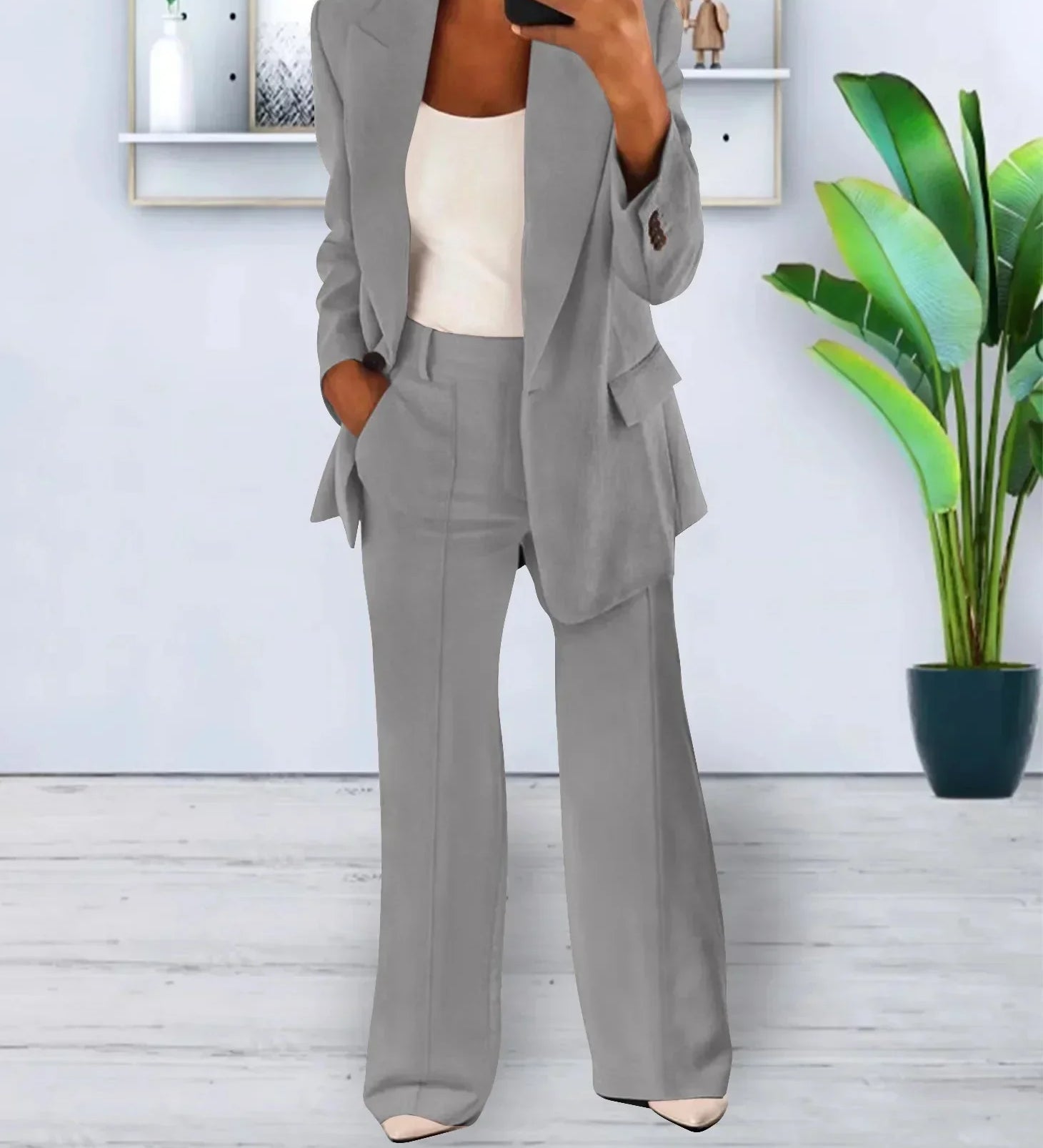 Camille | Set: Blazer and Wide-Leg Trousers