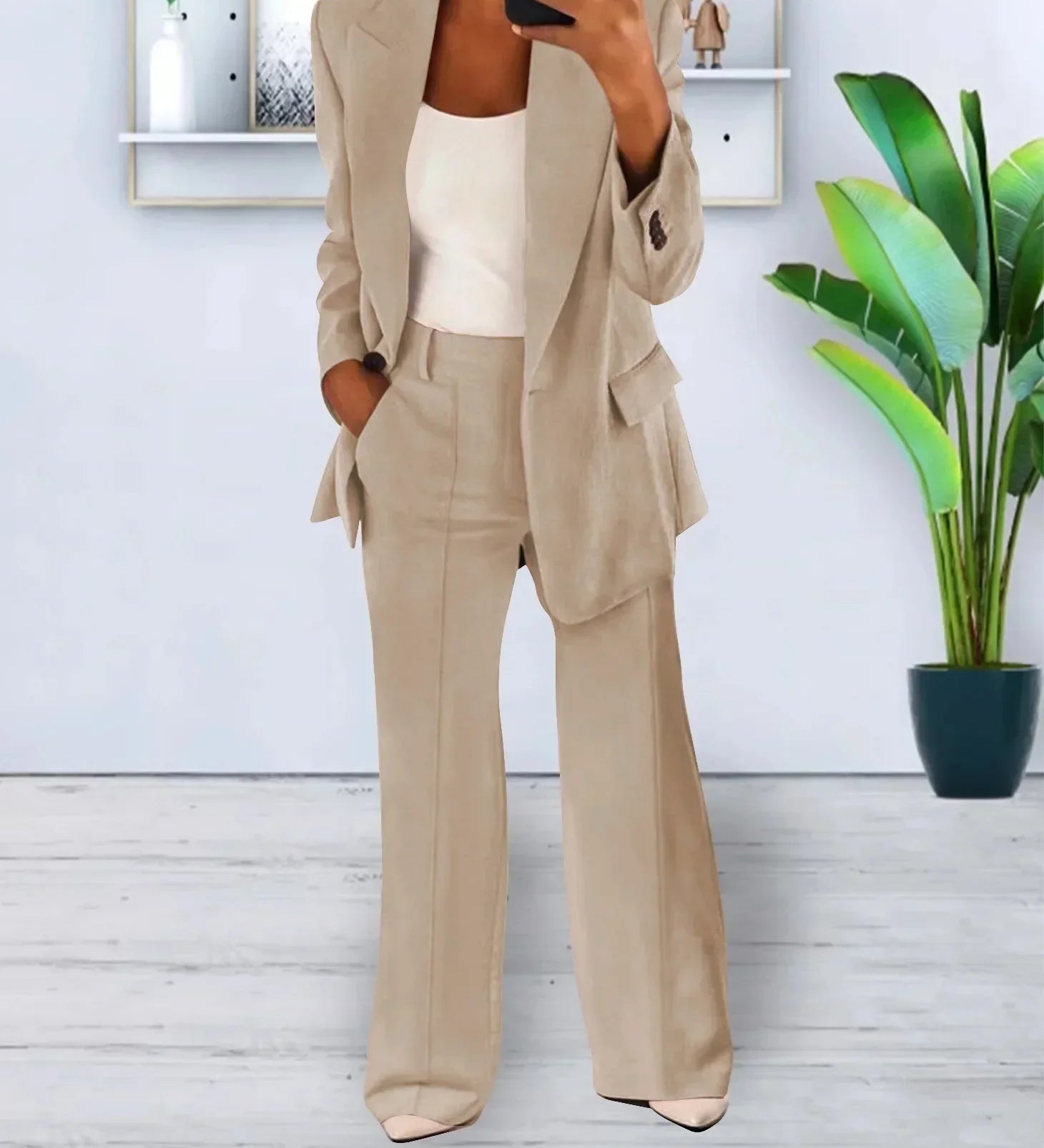 Camille | Set: Blazer and Wide-Leg Trousers